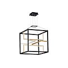 ET2 Lighting E21224-BKGLD Chamber 4-Lumières 176W Noir/Or Suspendu