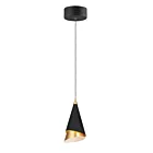 ET2 Lighting E21441-BKMG Mermaid 1-Lumière 7.2W Noir/Or métallique Suspendu