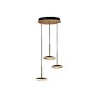 ET2 Lighting E21543-90BKGLD Saucer 3-Lumières 24W Noir/Or Suspendu