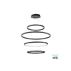 ET2 Lighting E22729-BK Groove WiZ 4-Lumières 160W Noir Suspendu