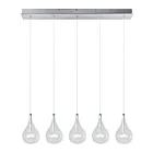 ET2 Lighting E23115-18 Larmes 5-Lumières 7.5W Chrome poli Suspendu
