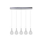 ET2 Lighting E23115-18 Larmes 5-Lumières 7.5W Chrome poli Suspendu