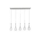 ET2 Lighting E23125-18PC Larmes LED 5-Lumières 7.5W Chrome poli Suspendu