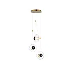 ET2 Lighting E24033-24BKNAB Amulet 3-Lumières 28.5W Noir/Laiton vieilli naturel Suspendu