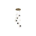ET2 Lighting E24035-24BKNAB Amulet 5-Lumières 47.5W Noir/Laiton vieilli naturel Suspendu