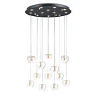 ET2 Lighting E24167-18BKGLD Newton 12-Lumières 30W Noir/Or Suspendu