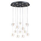 ET2 Lighting E24167-18BKGLD Newton 12-Lumières 30W Noir/Or Suspendu