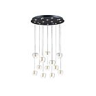 ET2 Lighting E24167-18BKGLD Newton 12-Lumières 30W Noir/Or Suspendu