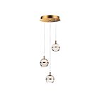 ET2 Lighting E24593-93NAB Swank 3-Lumières 18W Laiton naturel vieilli Suspendu