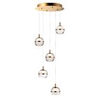 ET2 Lighting E24595-93NAB Swank 5-Lumières 30W Laiton naturel vieilli Suspendu