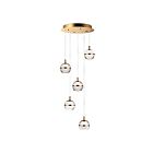 ET2 Lighting E24595-93NAB Swank 5-Lumières 30W Laiton naturel vieilli Suspendu