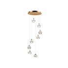 ET2 Lighting E24598-93NAB Swank 8-Lumières 48W Laiton naturel vieilli Suspendu