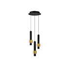ET2 Lighting E24753-BKGLD Reveal 3-Lumières 18W Noir/Or Suspendu