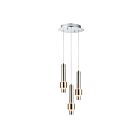 ET2 Lighting E24753-SNSBR Reveal 3-Lumières 18W Nickel satiné/Laiton satiné Suspendu