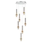 ET2 Lighting E24757-SNSBR Reveal 7-Lumières 42W Nickel satiné/Laiton satiné Suspendu