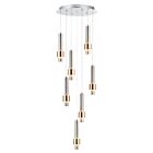 ET2 Lighting E24757-SNSBR Reveal 7-Lumières 42W Nickel satiné/Laiton satiné Suspendu