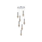 ET2 Lighting E24757-SNSBR Reveal 7-Lumières 42W Nickel satiné/Laiton satiné Suspendu