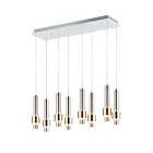 ET2 Lighting E24758-SNSBR Reveal 8-Lumières 48W Nickel satiné/Laiton satiné Suspendu