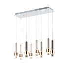 ET2 Lighting E24758-SNSBR Reveal 8-Lumières 48W Nickel satiné/Laiton satiné Suspendu