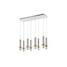 ET2 Lighting E24758-SNSBR Reveal 8-Lumières 48W Nickel satiné/Laiton satiné Suspendu