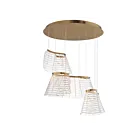 ET2 Lighting E24816-82BCN 3-Lumières 114W Champagne brossé LED Suspendu