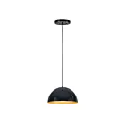 ET2 Lighting E24902-GBGLD Hemisphere 1-Lumière 15W Noir brillant/or Suspendu
