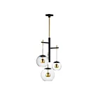 ET2 Lighting E25156-BKNAB Nucleus 3-Lumières 30W Noir/Laiton vieilli naturel Suspendu