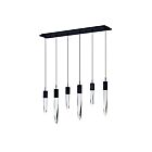ET2 Lighting E31245-20BK Quartz 6-Lumières 36W Noir Suspendu