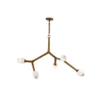ET2 Lighting E32795-93NAB Blossom 5-Lumières 20W Laiton naturel vieilli Suspendu