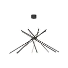 ET2 Lighting E41446-BK Alumilux Aster 8-Lumières 60W Noir Suspendu