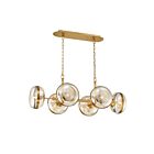 Lustre ovale Eurofase Lighting Nottingham 38130-014 6-Lumières 360W Laiton ancien