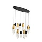 Eurofase Lighting 43861-042 Ecrou 13-Luminaires 60W Noir et Or Lustre