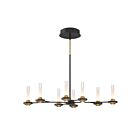 Lustre Eurofase Torcia 45714-016 45W 16-Lumières Noir Et Laiton