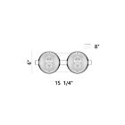 Eurofase 47192-010 2-lumières 9W Or LED Vanité