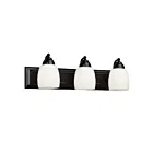 Galaxy Lighting 724133BK 3-Lumières 300W Noir Lampe de salle de bain