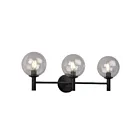Galaxy Lighting 725943BK-CL 3-Lumières 120W Noir Lampe de salle de bain