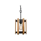 Galaxy Lighting 922784BK-WD 60W Noir et bois Suspendu