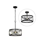 Galaxy Lighting 924690SLV-BK 3-Lumières 180W Argent et noir Suspendu