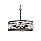 Galaxy Lighting 924691SLV-BK 5-Lumières 300W Argent et noir Suspendu