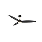 Ventilateur de plafond 56" Kendal Lighting Steltra AC30656-BLK-OCB 3-Lames Noir et Laiton