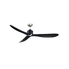 Kendal Lighting AC31360-BLK-SN Taros 3-Lames Noir, nickel satiné 60" Ventilateur de plafond