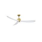 Kendal Lighting AC31360-BRS-WH Taros 3-Lames Laiton, blanc 60" Ventilateur de plafond