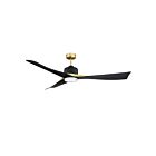 Kendal Lighting AC31462-BLK-BRS Ariya 3-Lames Noir 62" Ventilateur de plafond