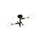 Suspendu Kendal Lighting Ambience PF100-4L-BLK-BRS 4-lumières 40W Noir