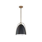 Suspendu Kendal Lighting Vilia PF120-BLK-BRS 1-lumière 100W Noir