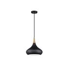 Suspendu Kendal Lighting Medina PF138-BLK-BRS 1-lumière 100W Noir