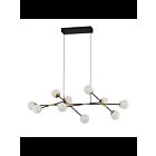 Suspendu LED Kendal Lighting calipso PF211-10L-BLK-BRS 10-lumières 55W Noir