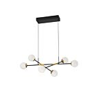 Suspendu LED Kendal Lighting calipso PF211-6L-BLK-BRS 6-lumières 35W Noir