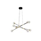 Suspendu LED Kendal Lighting calipso PF211-8L-BLK-BRS 8-lumières 45W Noir