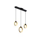 Kendal Lighting PF328-3LBR-BLK-BRS Noir et laiton 3-lumières 20W Suspendu